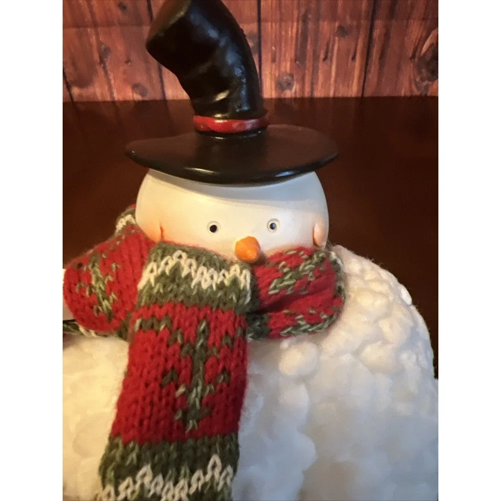 Christmas Snowman With Top Hat‎ And Scarf Gallerie II Decor Holidays